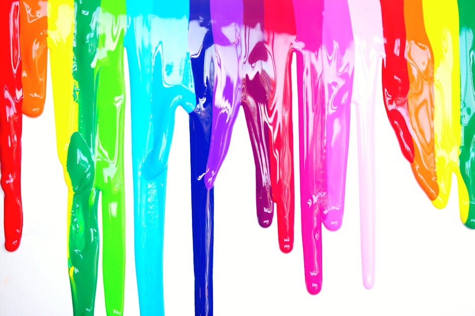 Dripping multicolored paint representing creative support